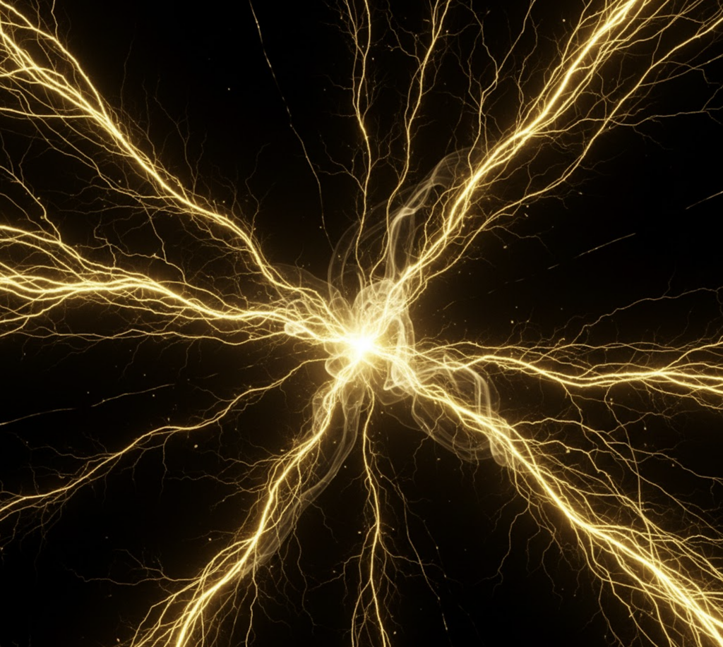 Cool Ai image with yellow lines converging on one spot 